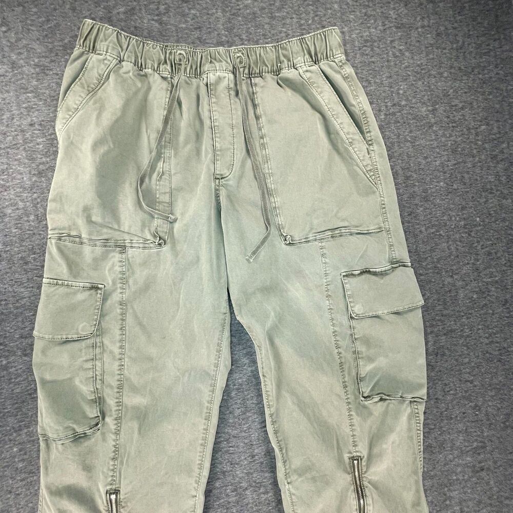 Abercrombie Garment Dyed Baggy Cargo Pants L Green Zip Hem Gorpcore Utility Y2K - Picture 3 of 12